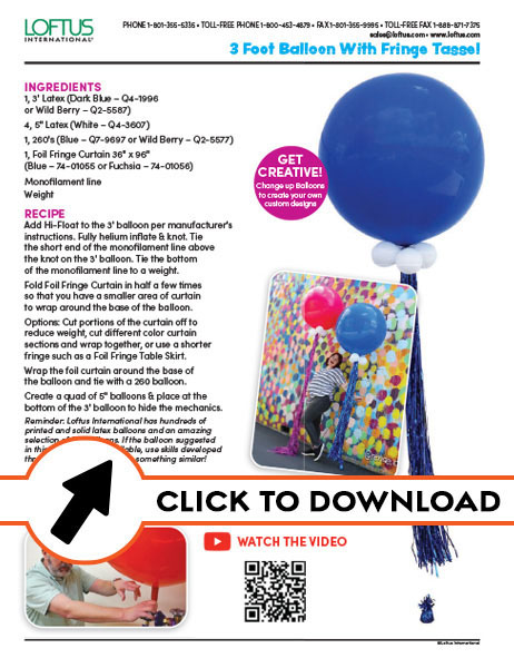 3ft Balloon Fringe Tassel